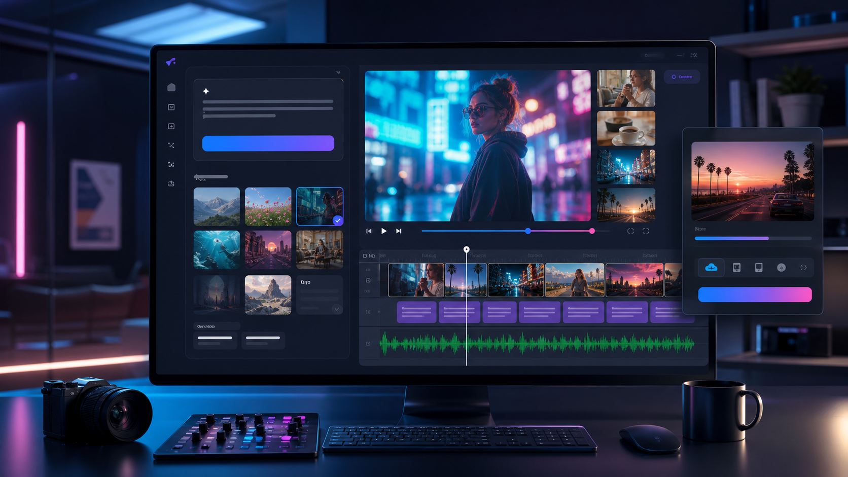 Vidmonto AI video workflow preview for InVideo alternatives